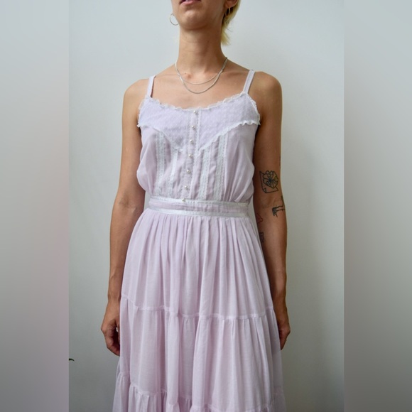 Vintage Gunne Sax princess tiered maxi dress in soft pink, size 11 - Picture 2 of 7